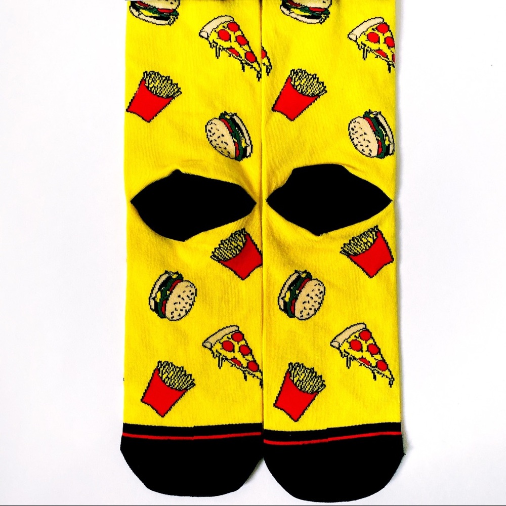 Odd Sox Fast Food Junk Food Crew Socks Pizza Burgers French Fries Mens Womens - Picture 5 of 6